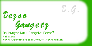 dezso gangetz business card